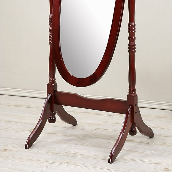 Traditional Anna Style Wood Floor Cheval Mirror, Cherry