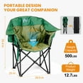 thumbnail image 6 of ABORON Padded Heated Camping Chair 2 Pack, Outdoor Folding Chair with 3 Heat Levels, Fully Padded Heated Patio Chair Portable Heavy Duty Arm Chair, Supports Up to 400lbs, Battery NOT Included, 6 of 10