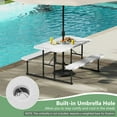 thumbnail image 4 of Auranook Picnic Table Bench Set for 2-4 People Outdoor Rectangular Camping Dining Table, HDPE Tabletop, Metal Frame, 4 of 9