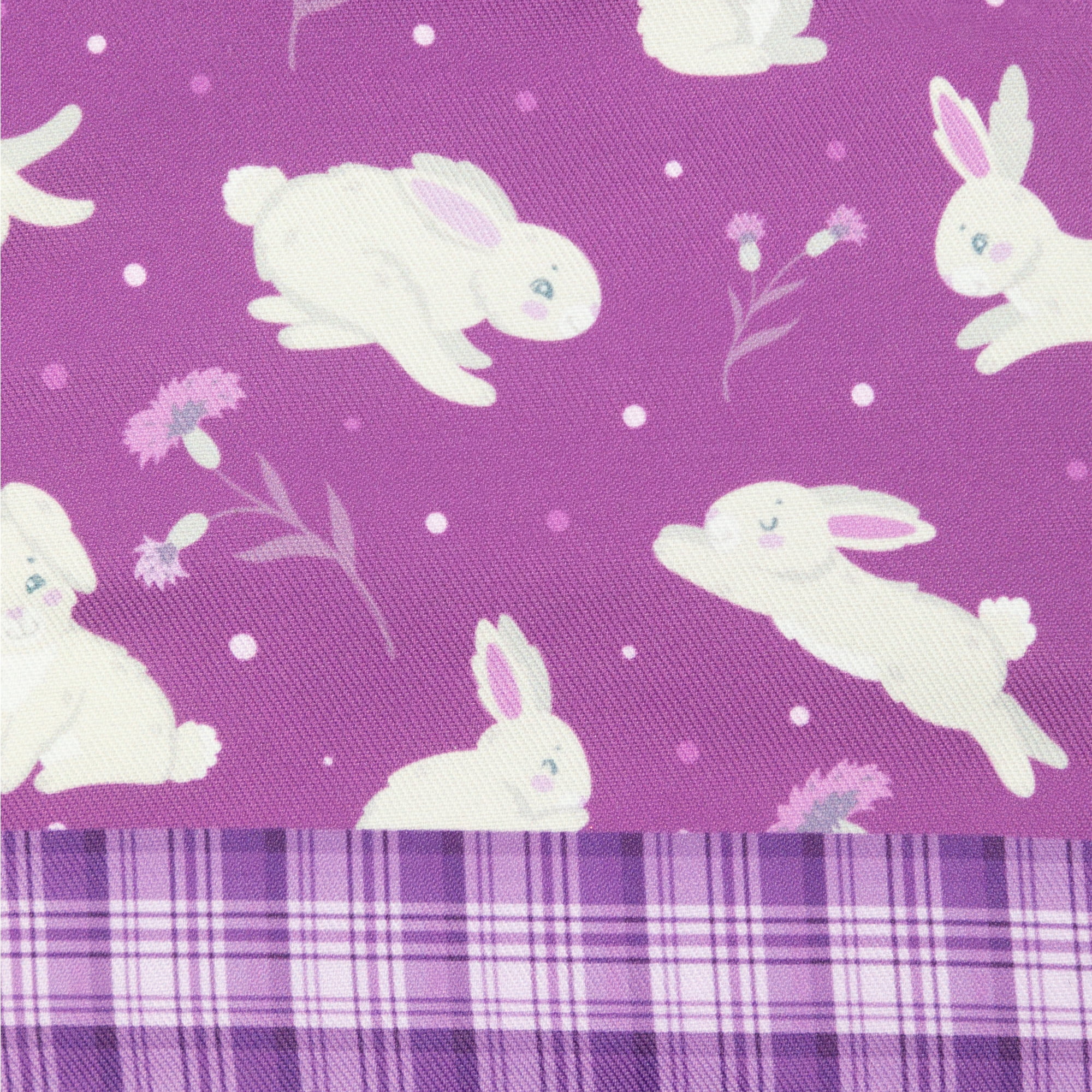 Northlight Hopping Bunnies Plaid Easter Kitchen Oven Mitts - 13.75" - Purple - Set of 2
