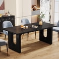 thumbnail image 1 of Tribesigns 71" Modern Dining Table for 6 to 8 People, Wood Kitchen Table for Dining Room, Black, 1 of 5