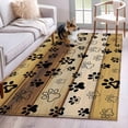 thumbnail image 3 of Area Rug for Living Room, Cute Dog Claws Non-Slip Indoor Large Carpet for Bedroom/Dining Room, Farmhouse Brown Wooden Grain Puppy Pawprints Washable Low-Profile Rectangle Floor Runner Rugs - 4 x 6 Ft, 3 of 7