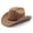 Khaki, variant on Western Denim Curved Top Hat for Everyday Casual Wear Cowboy Hat Style with Classic Brim and Jazz, White