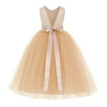 thumbnail image 2 of Ekidsbridal V-Back Satin Tulle Flower Girl Dresses Communion Baptism Christening Gown 219R5 6, 2 of 3
