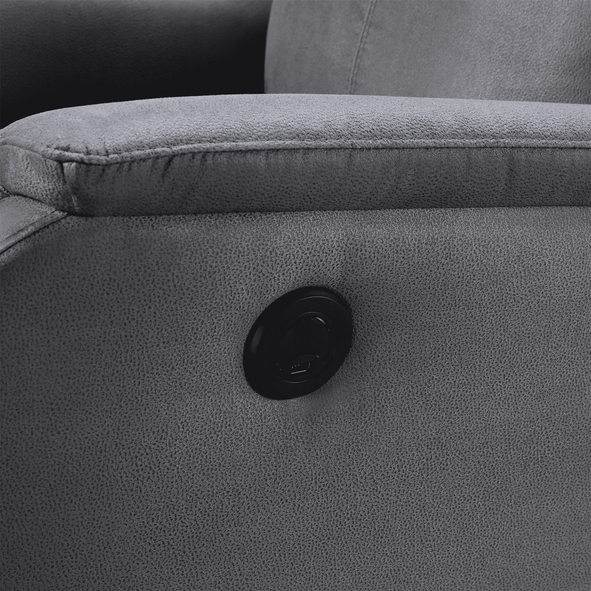 MAYEERTY Recliner Chair With Power function and Deep Body Cushions, Grey Fabric Upholstery