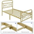 thumbnail image 5 of Topeakmart Modern Twin Size Metal Bed with Headboard and Footboard, Antique Gold, 5 of 8