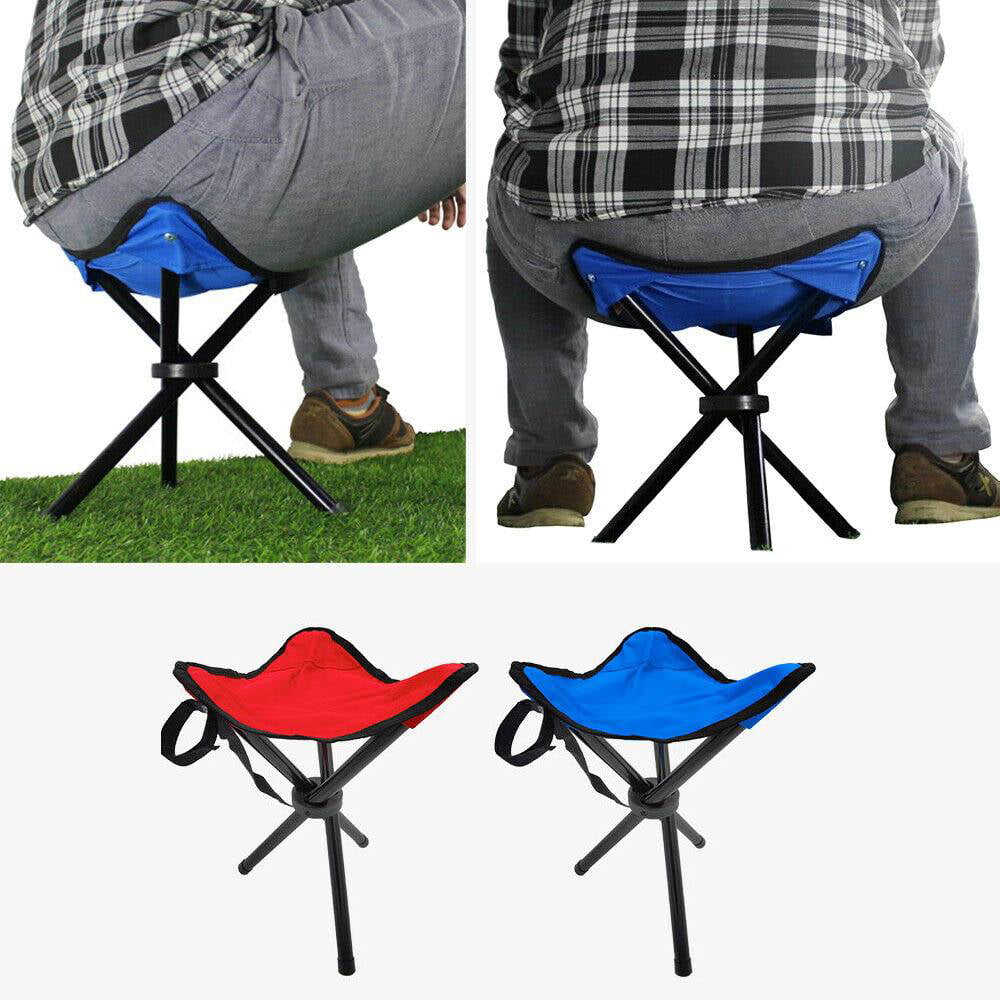 Portable Slacker Chair Folding Tripod Lightweight Comfortable Camp Stool Black 