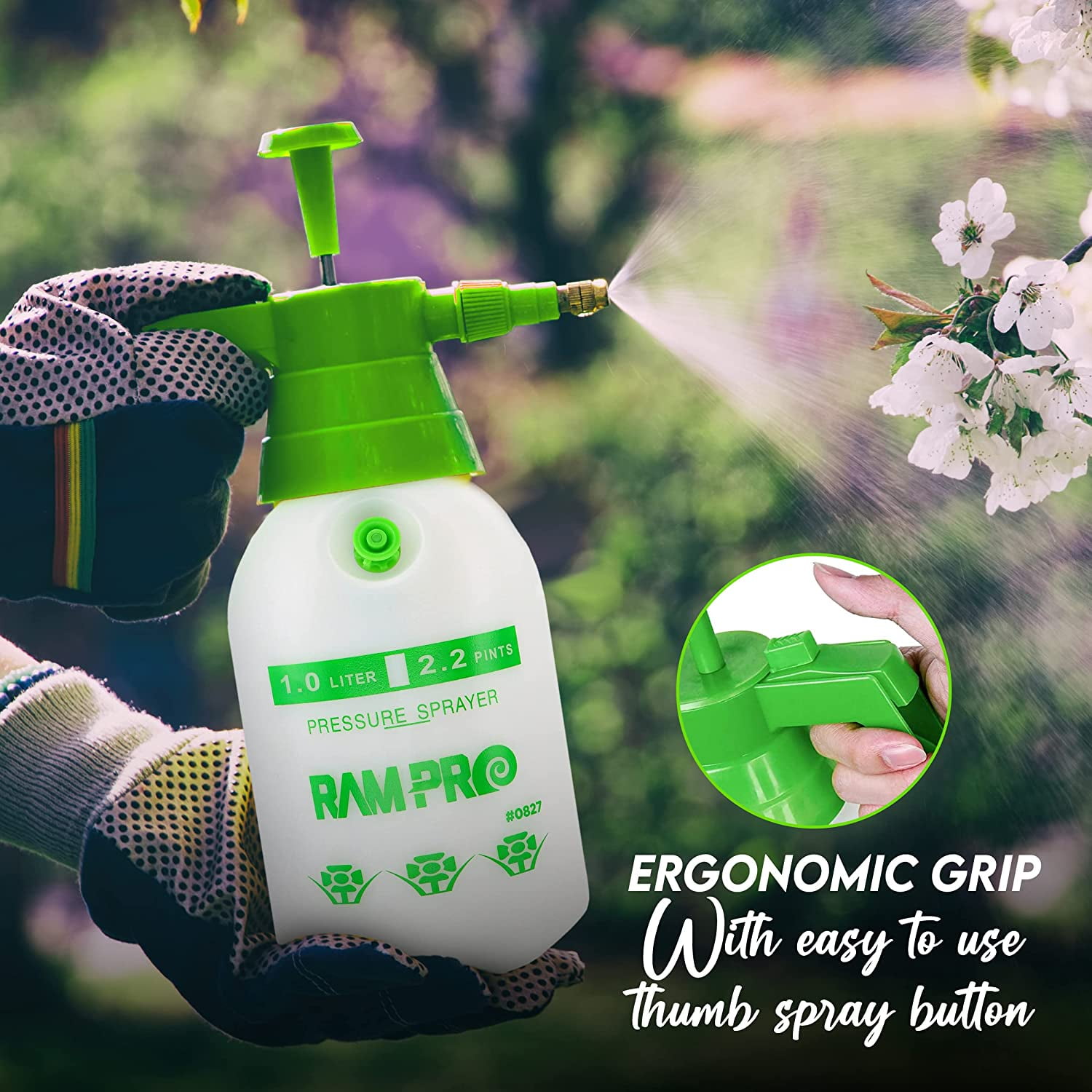 Rampro Garden Pump Sprayer W/Safety Valve & Adjustable Bronze