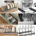 thumbnail image 5 of 2 Pack Expandable Food Storage Container Lid Organizers, 22" Pots and Pans Organizer Under Cabinet with 9 Adjustable Dividers Pot and Pan Lid Holders Rack Inside Cabinet(Gray), 5 of 14