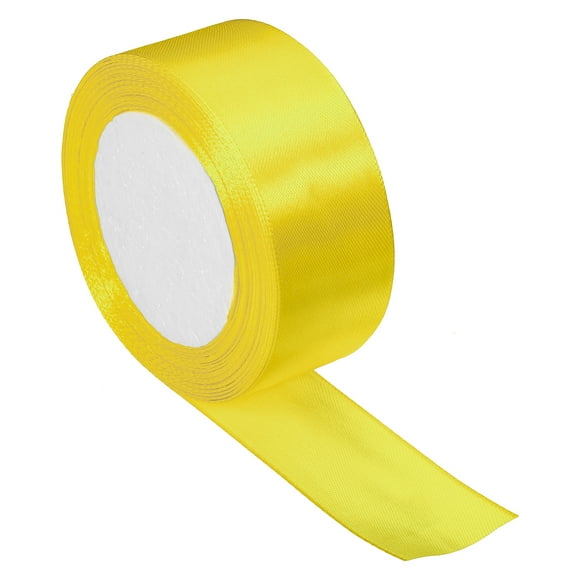 Uxcell Yards Double Face Decorate Crafts Roll Satin Ribbon Yellow