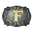 thumbnail image 4 of tredstone Western Cowboy Golden Initial Letter A-Z Metal Belt Buckle Men's Accessory F, 4 of 9