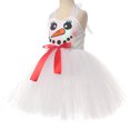 thumbnail image 6 of Girls Christmas Snowman Tutu Dress with Headband Snug Fit White Tulle Layered Skirt Holiday Party Princess Outfit, 6 of 8