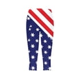thumbnail image 4 of qelini USA Flag Leggings for Women Plus Size Capris Pants High Waist Print Ankle Pants Daily Wear, 4 of 5