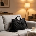 thumbnail image 6 of Mother's Day Women's Lattice Padded Puffer Tote Bag, Soft Quilted Crossbody Handbag, Lightweight Puffy Casual Satchel Purse for Daily Outings B, 6 of 7