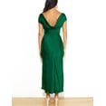 thumbnail image 4 of Vestido Gmeitoey 2025 de satén con manga corta y capucha en la espalda verde para mujer, 4 of 5