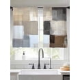 Abstract Color Block Sheer Curtains 54Inches Long 2 Panels, Semi Sheer ...