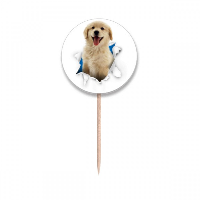 Animal Paper Breaks Shock Puppies Toothpick Flags Round Labels Party Decoration