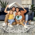 thumbnail image 3 of Twister.CK Machine Washable Runner Rug, 2' x 6' Floral Carpet, for Bedroom, Entry Way, Nursery, Gray, 3 of 7