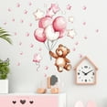 thumbnail image 2 of Wall Stickers Pink Stars Balloons Cute Bear Cartoon Decals Living Room Bedroom Background Decor Vinyl Peel and Stick 21.5"x22.5", 2 of 6