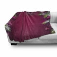 thumbnail image 3 of Christmas Soft Flannel Fleece Throw Blanket, Traditional Composition with Fir Branches Vivid Balls Snowflakes, Cozy Plush for Indoor and Outdoor Use, 70" x 90", Magenta Green White, by Ambesonne, 3 of 6