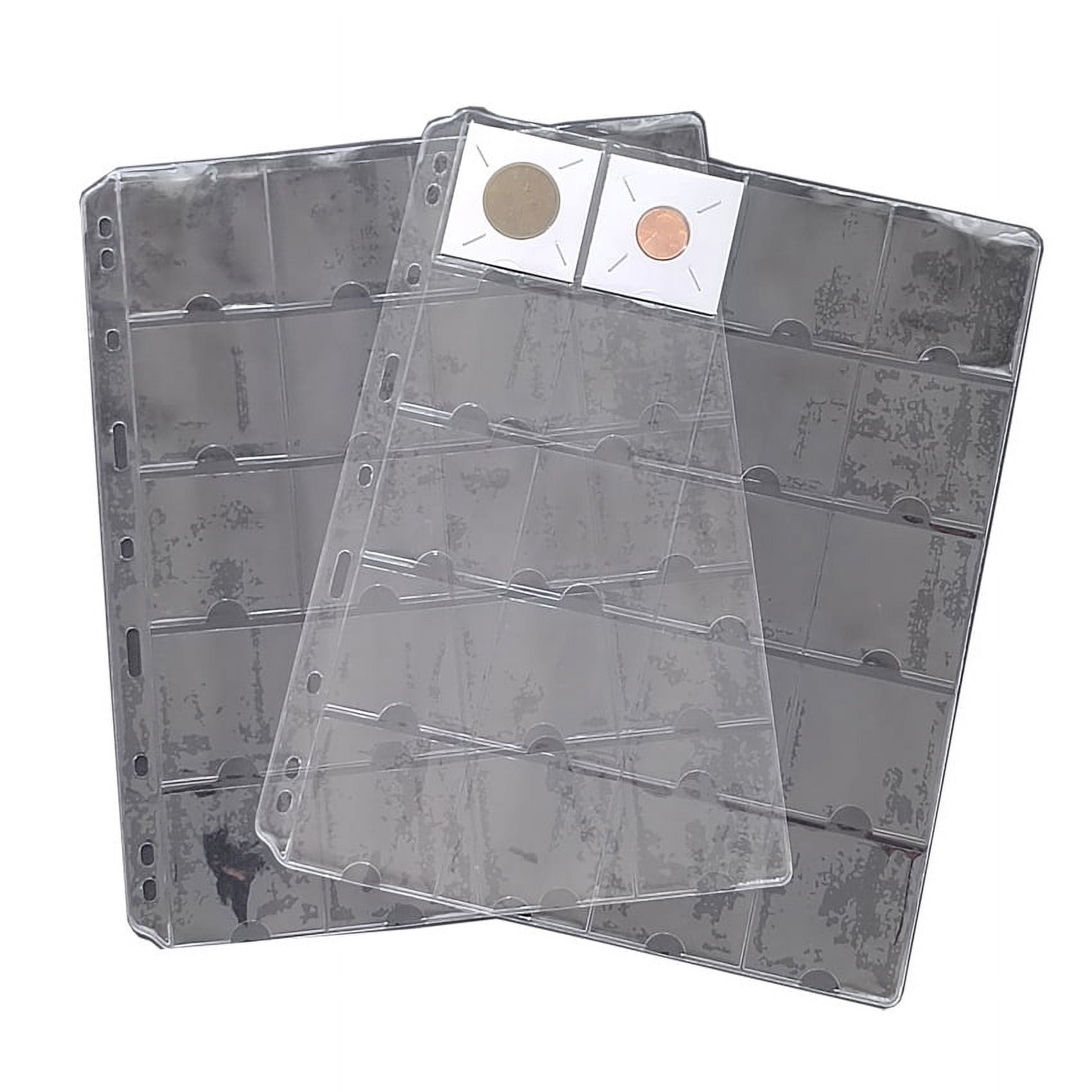 Pockets Coin Pages, 10 Sheets Pocket Inserts Collecting Sleeves for Coin, Coin Collection Storage Supplies, Coin Collection Pocket Pages for Penny