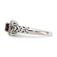 thumbnail image 3 of Shey Couture Sterling Silver with 14K Accent Antiqued Cushion Garnet Ring, 3 of 7