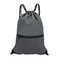 thumbnail image 3 of Mochila con cordón Yuyangstore para hombres y mujeres gris, 3 of 8