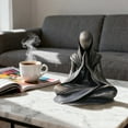 thumbnail image 5 of Clearance! akuxy Home Decor Black-clad Man Sculpture Model - Meditation Buddha without Form Displayed on The Living Room Table Black,10X8.5cm, 5 of 6