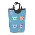 thumbnail image 6 of DouZhe 50L Rectangular Laundry Basket, Colorful Cartoon Cats Face Prints Waterproof Foldable Laundry Hamper with Aluminum Handles, 6 of 6