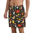 thumbnail image 2 of Kdxio Seafood And Drinks Pattern Mens Casual Shorts - Drawstring Summer Beach Sports Shorts for Men, 2 of 5