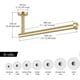 thumbnail image 2 of Kitchen Paper Towel Holder Brushed Brass For 11-inch Long Paper Towel Roll Wall Mount Dispenser Sus 304 Stainless Steel, 2 of 5