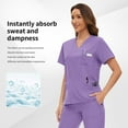thumbnail image 4 of VIAOLI  Scrub for Women Set Y-neck Scrub Top & Cargo Pants, Breathable, Quick Drying, 4 of 6