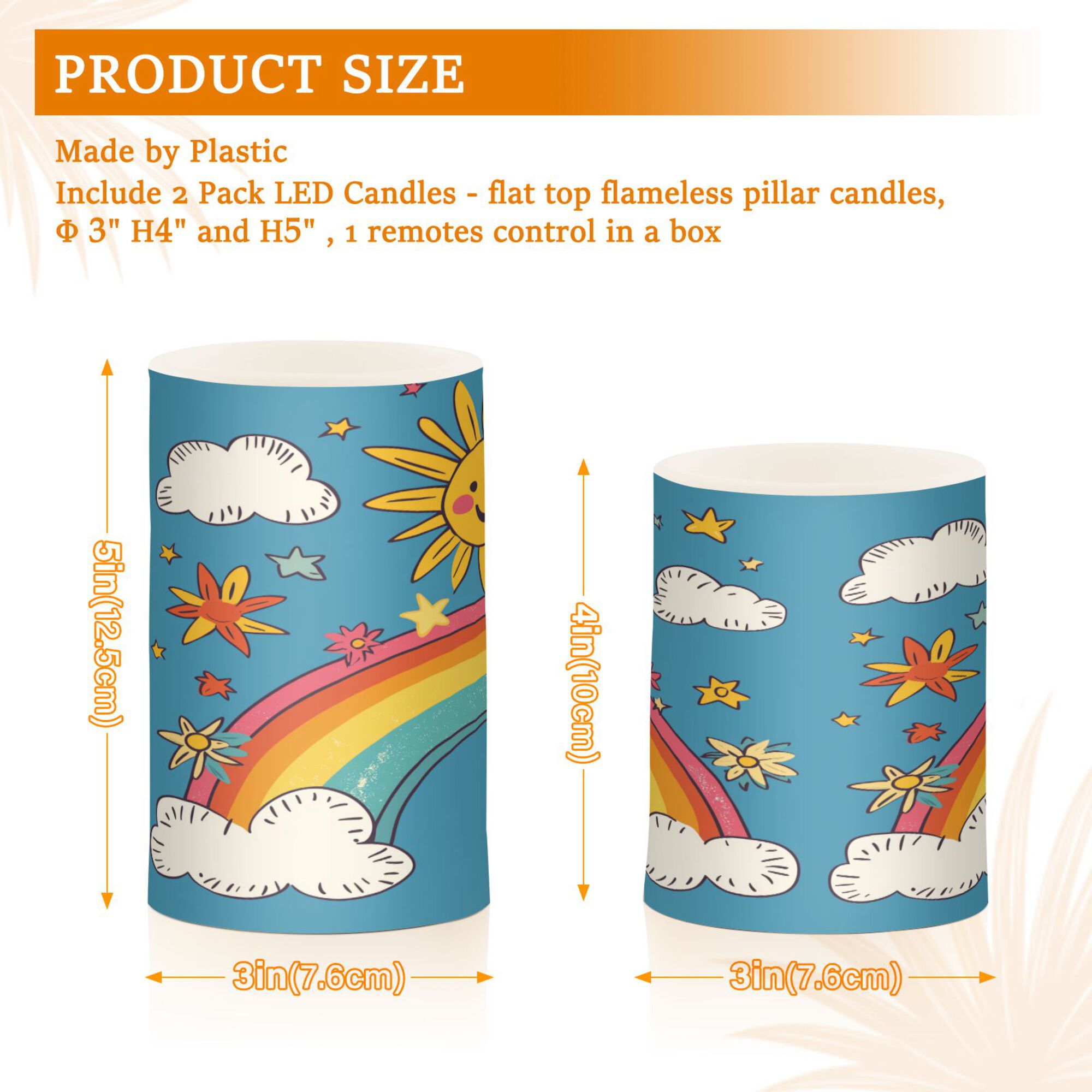 Yayeee Flameless Candles with Remote Flickering Battery Operated Multi Color Changing, Cowboy Pattern