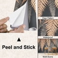 thumbnail image 4 of Peel and Stick Wallpaper Canvas Vintage Botanical Leaf Dark Plant Ferns Leaves Delicate Lines Organic Modern Art Wall Mural Decor Self Adhesive and Removable 100in x 144in, 4 of 8