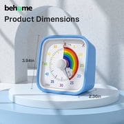 Behome 60-Minute Visual Timer for Kids with Night Light, Silent Operation Countdown Kitchen Timer, Drop-resistant Classroom Timers for Study, Office, Kitchen
