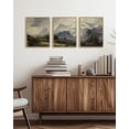 thumbnail image 5 of Drsoum Vintage Wall Art Mountain Landscape Painting Retro Meadow Scenery Farmhouse Kitchen Living Room Decor 11x14in3pcs Brown Framed, 5 of 7
