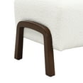 thumbnail image 5 of Christopher Knight Home White Boucle Ottoman, Dark Brown Wooden Legs, Contemporary Upholstered Footstool, Set of 2, 5 of 9
