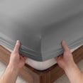 thumbnail image 3 of King Size Fitted Sheet Set - Grey Ombre 3 Piece Bedding Sets 16" Deep Pocket Fitted Sheet with 2 Pillowcases, Farmhouse Gray Gradient Modern Art Brushed Microfiber Hotel Luxury Bed Sheets, 3 of 9