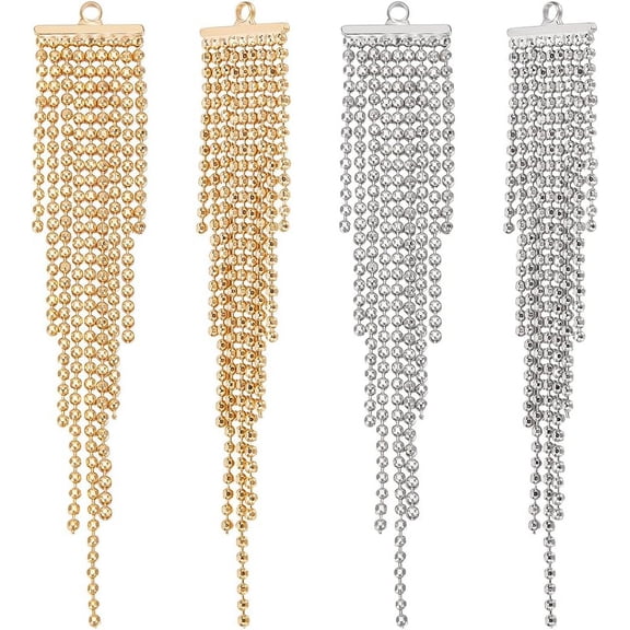 1 Box 18K Gold Plated Brass Tassel Charm Dangle Tassel Earring Pendants for Jewelry Making Supplies for making