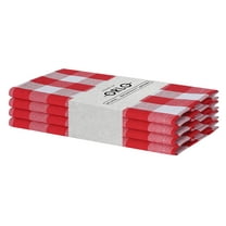 House of Orlo Cotton Gingham Check Dish Towel 4 Pack, 16"x26", Red