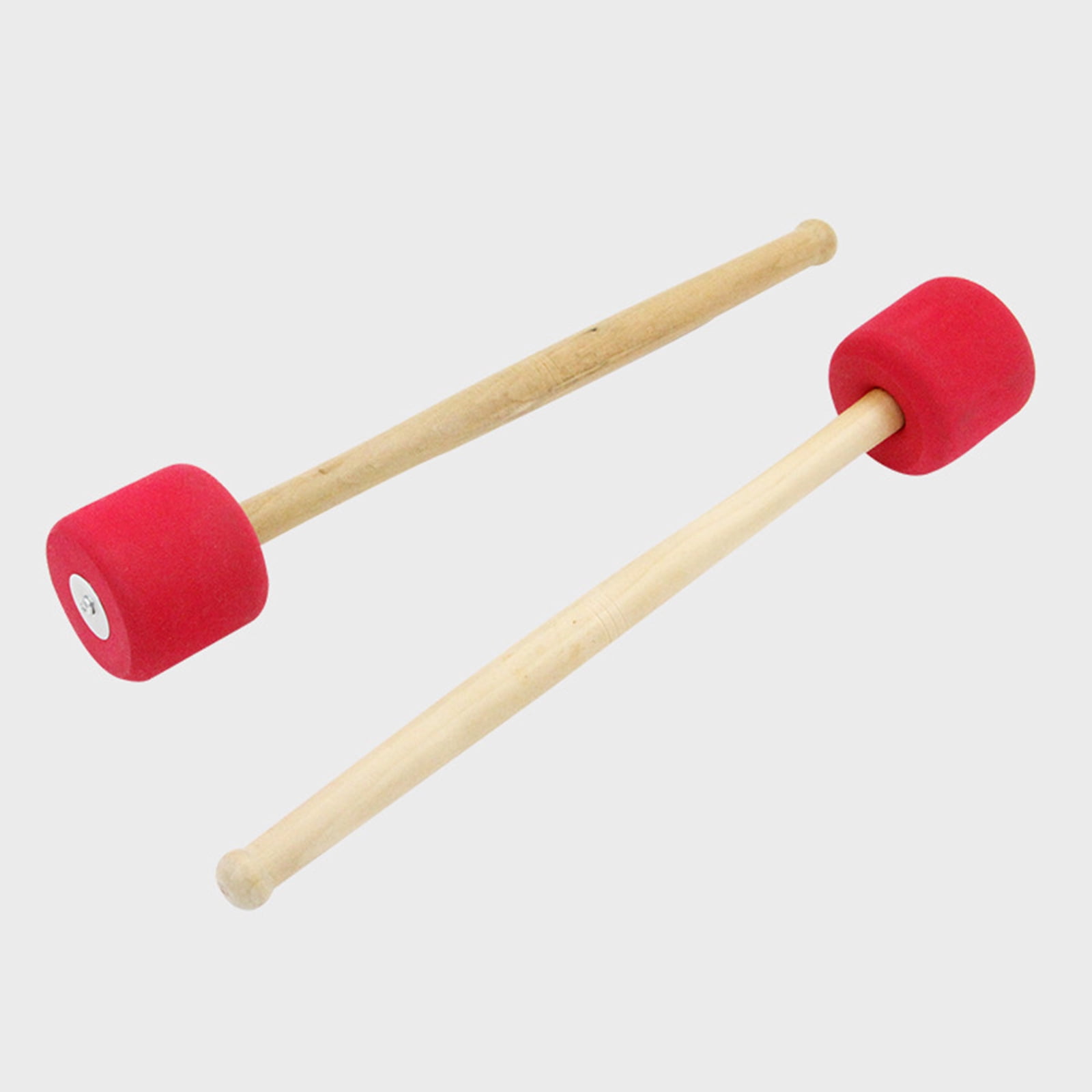 WINDLAND 4Pcs Drum Mallet Stick Foam Percussion Instrument Drumstick Mallets Wood Handle Timpani Big Hammer for Band Snare Drums