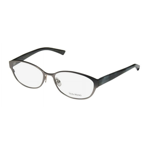 NEW VERA WANG V306 WOMENS/LADIES DESIGNER FULL-RIM SILVER / BLUE FRAME DEMO LENSES 53-15-135 EYEGLASSES/GLASSES