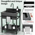 thumbnail image 2 of 26 Inch Utility Sink, 304 Stainless Steel Sink Free Standing Sink with Cold and Hot Water Pull-out Faucet, Heavy Duty Laundry Sinks for Workshop, Laundry Room, Garage, Greenhouse, Pet Care 26x20 In, 2 of 7