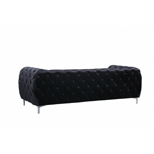 Rather Fade out Pidgin Meridian Furniture Mercer Black Velvet Sofa-Color:Black - Walmart.com