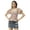 Brown, variant on Women Printed Cotton Short Sleeves Crop Top, Smocked Casual Peplum Top
