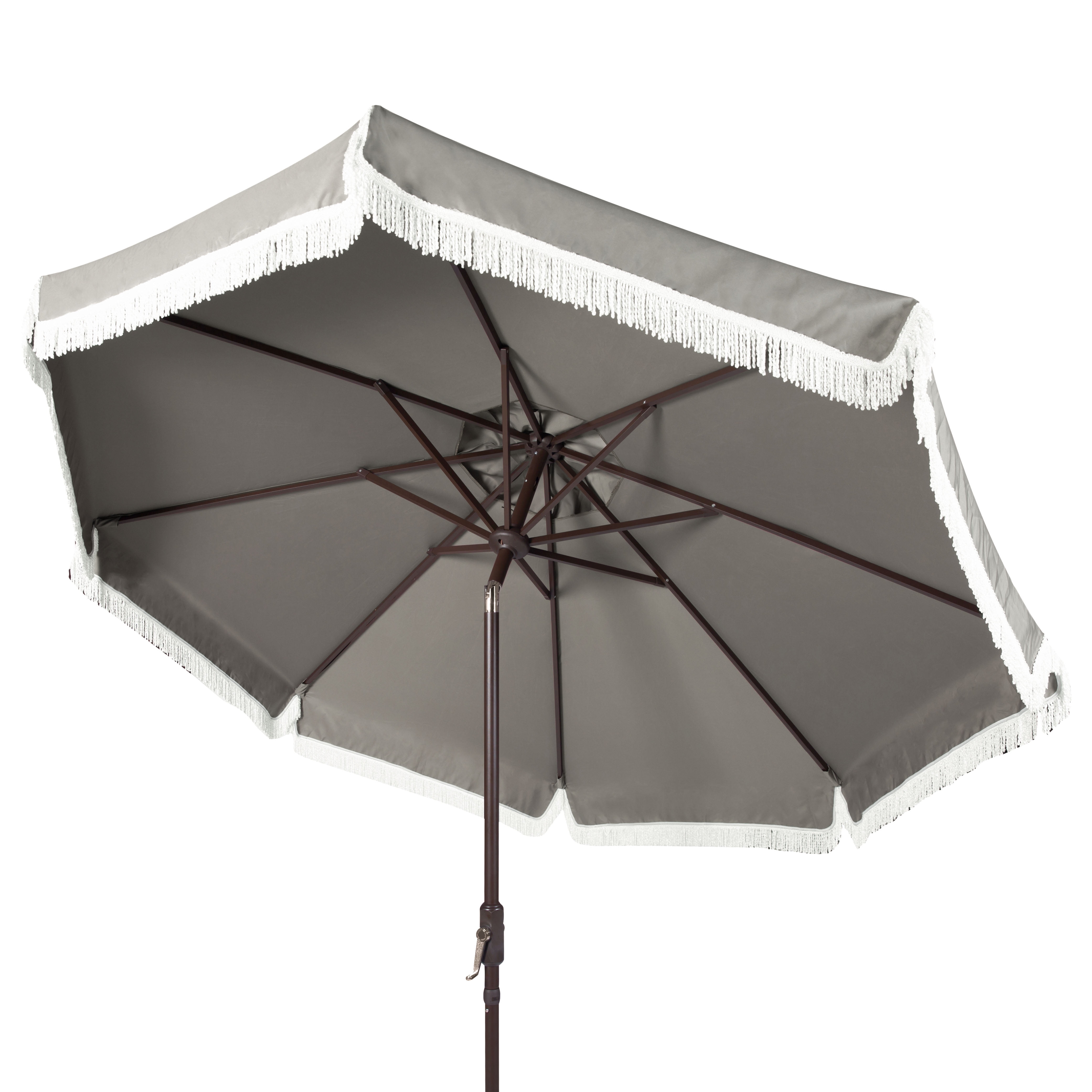 Safavieh Milan 98.82" Solid Print Round Market Patio Umbrella, UV Resistant