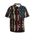 thumbnail image 2 of Amrican Gun Flag Men'S 3d Print Casual Button Down Shirts, Novelty Hawaiian Short Sleeves S, 2 of 8
