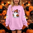 thumbnail image 2 of Enjoytime Halloween Crewneck Sweatshirt Ghost Graphic Long Sleeve Pullover Top Cute Fall Fashion Kids Clothes Girls 1-14 Years, 2 of 7