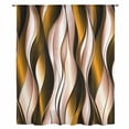 thumbnail image 2 of Brown Striped Ombre Sheer Curtains 54 Inches Long, Modern Brown Moire Geometric Light Filering Curtains, Breathable Simi Curtain Privacy Drapes for Kitchen Bathroom Lightweight Small Window Treatment, 2 of 9