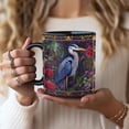 thumbnail image 2 of Blue Heron in Art Nouveau Style of William Morris, Coffee Cup, Tea Mug, Gift for Nature Lover, Animal Lover, Kitchen Decor, morning coffee, 2 of 4